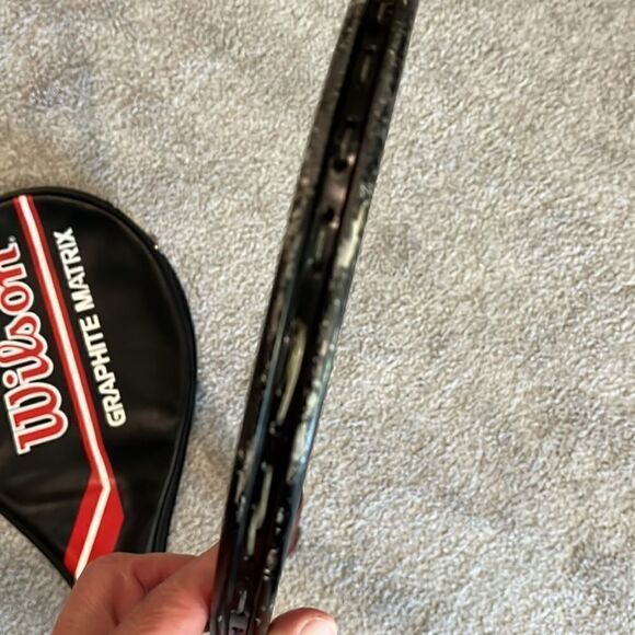 Wilson Graphite Matrix MidSize vintage Tennis Racquet size 4 1/4 L2 leather grip - Picture 4 of 7